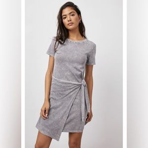 EUC Rails Edie Wrap T Shirt Dress Color Steel Acid Gray Wash Size Large Women’s